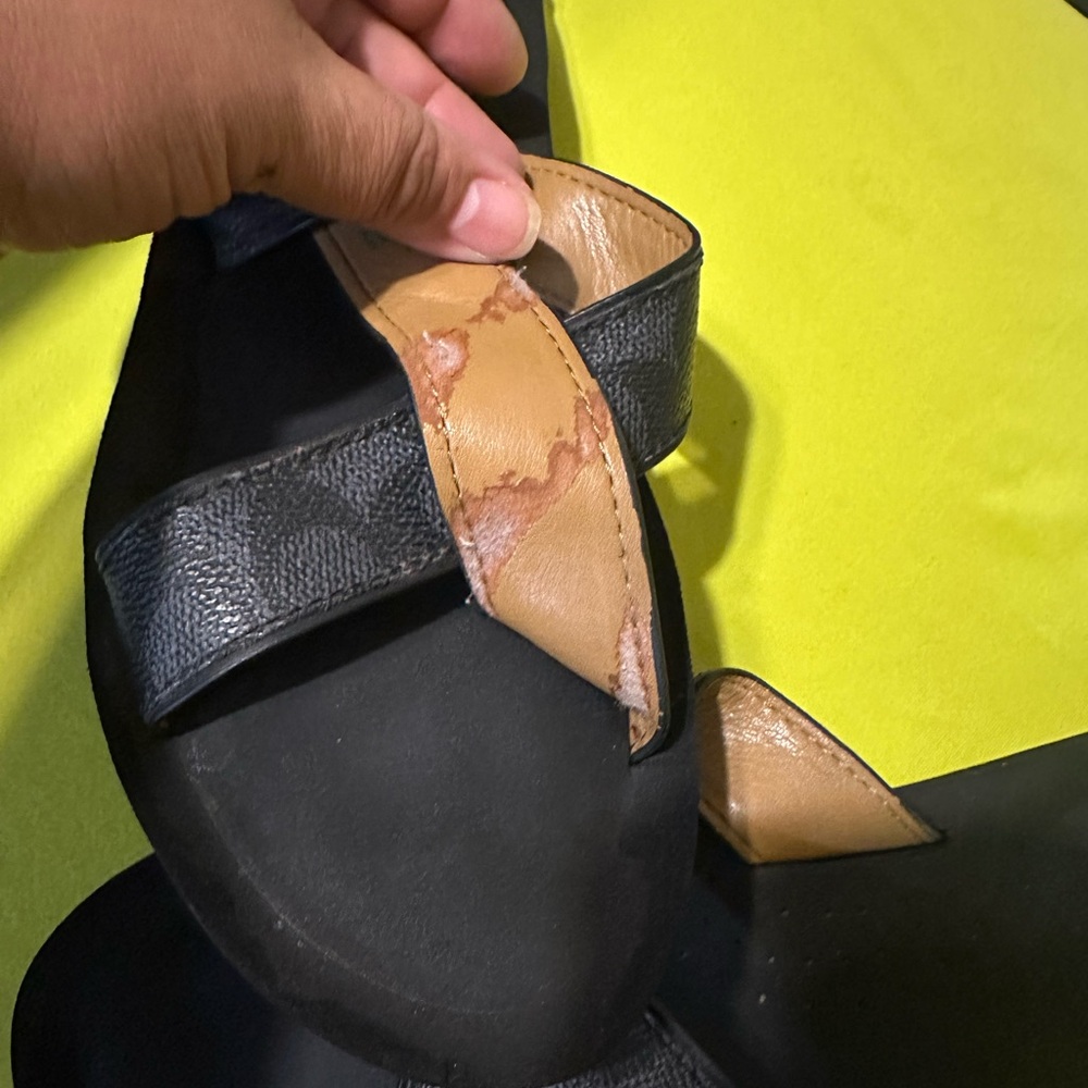Coach Women's Black and Dark Gray Sandals - Picture 5 of 5